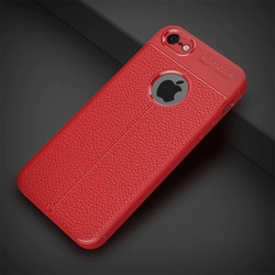Apple iPhone 5 Kılıf Zore Niss Silikon Kapak Kırmızı
