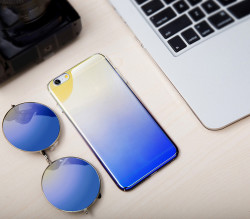 Apple iPhone 5 Kılıf Zore Renkli Transparan Kapak Mavi