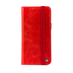 Apple iPhone 6 Case Zore Genuine Leather Multi Cüzdan Case Red