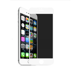 Apple iPhone 6 Davin 5D Privacy Cam Ekran Koruyucu Beyaz
