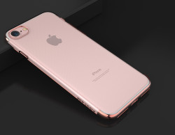 Apple iPhone 6 Kılıf Zore Dört Köşeli Lazer Silikon Kapak Kırmızı