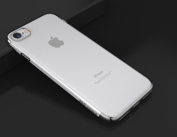 Apple iPhone 6 Kılıf Zore Dört Köşeli Lazer Silikon Kapak Gümüş