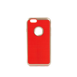 Apple iPhone 6 Kılıf Zore İnfinity Motomo Kapak Gold-Kırmızı