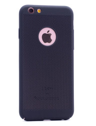 Apple iPhone 6 Plus Kılıf Zore Delikli Rubber Kapak Siyah