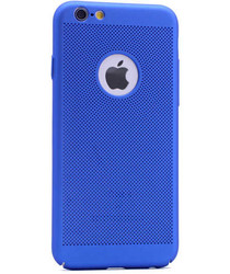 Apple iPhone 6 Plus Kılıf Zore Delikli Rubber Kapak Mavi