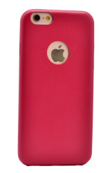 Apple iPhone 6 Plus Kılıf Zore 1-1 Deri Soft Kapak Pembe