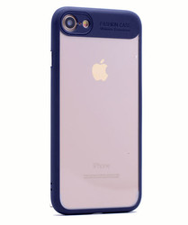Apple iPhone 6 Plus Kılıf Zore Buttom Kapak Mavi