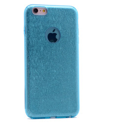 Apple iPhone 6 Plus Kılıf Zore Shining Silikon Mavi