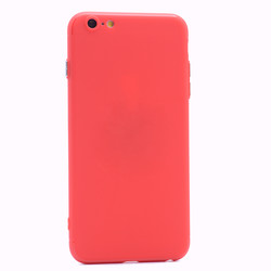 Apple iPhone 6 Plus Kılıf Zore Time Magnet Silikon Kırmızı