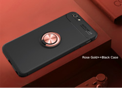 Apple iPhone 6 Kılıf Zore Ravel Silikon Kapak Siyah-Rose Gold