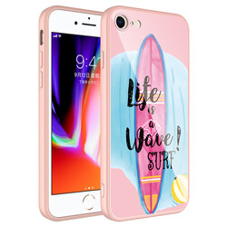 Apple iPhone 7 Case Camera Protected Patterned Hard Silicone Zore Epoksi Cover NO10