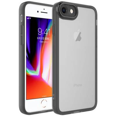 Apple iPhone 7 Case Camera Protected Transparent Zore Post Cover Black