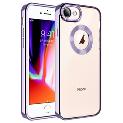 Apple iPhone 7 Case Camera Protected Zore Omega Cover With Logo Lila