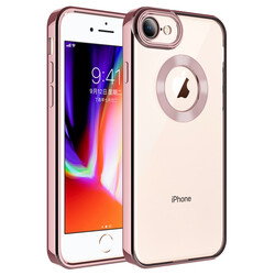 Apple iPhone 7 Case Camera Protected Zore Omega Cover With Logo Rose Gold