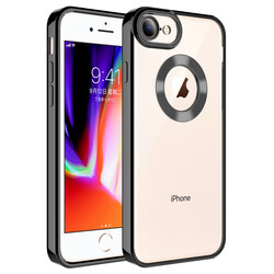 Apple iPhone 7 Case Camera Protected Zore Omega Cover With Logo Black