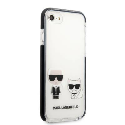 Apple iPhone 7 Case Karl Lagerfeld Edges Black Silicone K&C Design Cover White