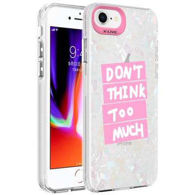 Apple iPhone 7 Case Marble Pattern Zore Marbello Cover Pink