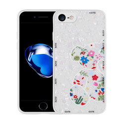 Apple iPhone 7 Case Patterned Hard Silicone Zore Mumila Cover White Bear