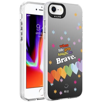 Apple iPhone 7 Case Patterned Zore Silver Hard Cover Kalp