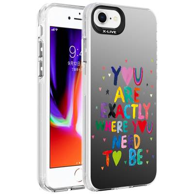 Apple iPhone 7 Case Patterned Zore Silver Hard Cover You