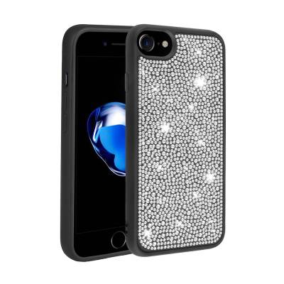 Apple iPhone 7 Case Shiny Stone Design Zore Stone Cover Black