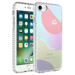 Apple iPhone 7 Kılıf Airbag Kenarlı Renkli Desenli Silikon Zore Elegans Kapak NO7