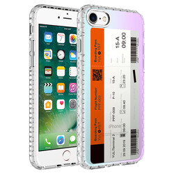 Apple iPhone 7 Kılıf Airbag Kenarlı Renkli Desenli Silikon Zore Elegans Kapak NO1