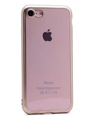 Apple iPhone 7 Kılıf Zore Lazer Kaplama Silikon Gold
