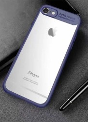 Apple iPhone 7 Kılıf Zore Buttom Kapak Mavi