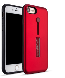 Apple iPhone 7 Kılıf Zore Olive Standlı Kapak Kırmızı