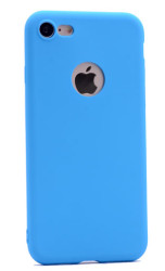Apple iPhone 7 Kılıf Zore Premier Silikon Kapak Mavi