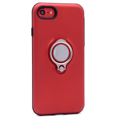 Apple iPhone 7 Kılıf Zore Ring Youyou Kapak Kırmızı