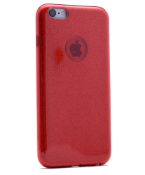 Apple iPhone 7 Kılıf Zore Shining Silikon Kırmızı