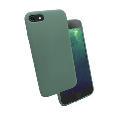 Apple iPhone 7 Kılıf Zore Silk Silikon Koyu Yeşil