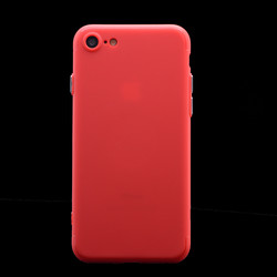 Apple iPhone 7 Kılıf Zore Time Silikon Kırmızı