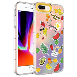 Apple iPhone 7 Plus Case Camera Protected Colorful Patterned Hard Silicone Zore Korn Cover NO4
