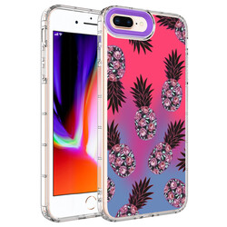 Apple iPhone 7 Plus Case Camera Protected Colorful Patterned Hard Silicone Zore Korn Cover NO6