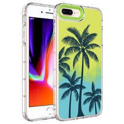 Apple iPhone 7 Plus Case Camera Protected Colorful Patterned Hard Silicone Zore Korn Cover NO8
