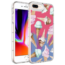 Apple iPhone 7 Plus Case Camera Protected Colorful Patterned Hard Silicone Zore Korn Cover NO9