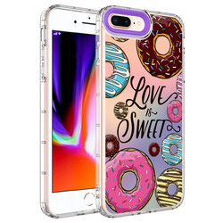 Apple iPhone 7 Plus Case Camera Protected Colorful Patterned Hard Silicone Zore Korn Cover NO11