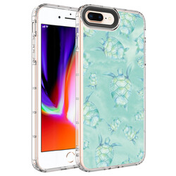 Apple iPhone 7 Plus Case Camera Protected Colorful Patterned Hard Silicone Zore Korn Cover NO13