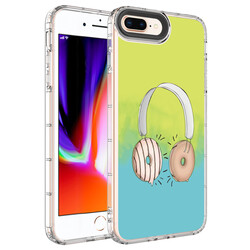 Apple iPhone 7 Plus Case Camera Protected Colorful Patterned Hard Silicone Zore Korn Cover NO14