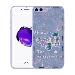 Apple iPhone 7 Plus Case Patterned Hard Silicone Zore Mumila Cover Lilac Flower
