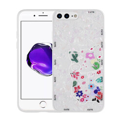Apple iPhone 7 Plus Case Patterned Hard Silicone Zore Mumila Cover White Cat