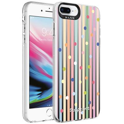 Apple iPhone 7 Plus Case Patterned Zore Silver Hard Cover Noktalar