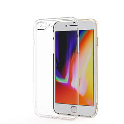 Apple iPhone 7 Plus Case Zore Kamera Korumalı Süper Silikon Cover Colorless