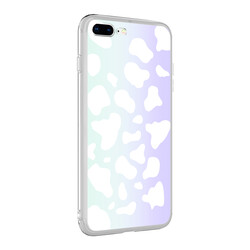 Apple iPhone 7 Plus Case Zore M-Blue Patterned Cover Cow No2