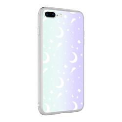 Apple iPhone 7 Plus Case Zore M-Blue Patterned Cover Moon No4