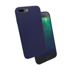 Apple iPhone 7 Plus Case Zore Silk Silicon Navy blue