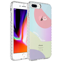 Apple iPhone 7 Plus Kılıf Airbag Kenarlı Renkli Desenli Silikon Zore Elegans Kapak NO7